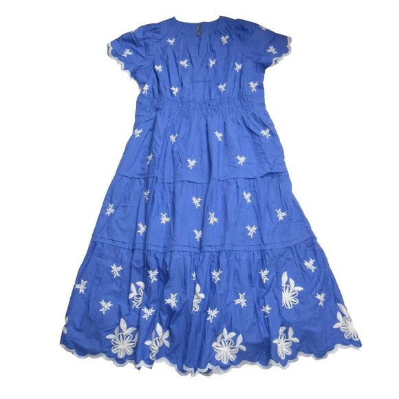 NWT Anthropologie Somerset Maxi in Blue Embroidered Edition Dress 2X - Picture 8 of 10